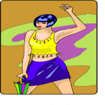 Woman in Skirt 3 Clip Art