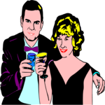 Couple Toasting 1 Clip Art