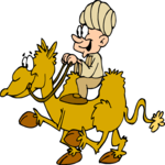 Man Riding Camel Clip Art