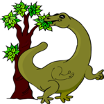 Dinosaur Eating Tree Clip Art