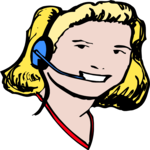 Woman with Headset Clip Art