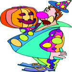 Pumpkin & Clown Clip Art