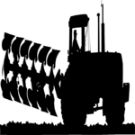 Tractor & Plow Silhouette