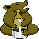 Bear Cub with Bottle Clip Art