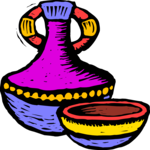 Jug & Bowl Clip Art