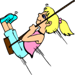 Girl on Swing 1 Clip Art