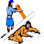 Jesus Falling from Cross 1 Clip Art