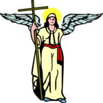 Angel & Cross Clip Art