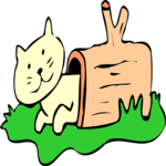 Cat in Log Clip Art