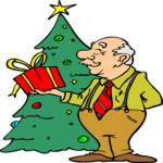 Man with Gift 2 Clip Art