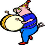 Drummer - Pig Clip Art