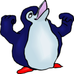 Penguin Flexing Clip Art