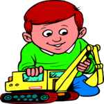 Boy with Toy Truck Clip Art