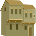 House with Hanging Terraces Clip Art