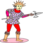 Jester with Halberd Clip Art