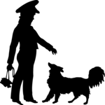 Silhouettes, Boy with Dog