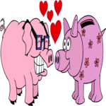 Pigs in Love Clip Art