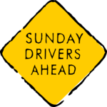 Sunday Drivers Ahead Clip Art