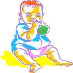 Baby with Horn Clip Art