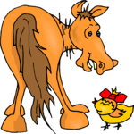 Horse & Chick Clip Art