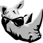 Rhino in Shades 2 Clip Art