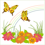 Butterflies & Rainbow Clip Art