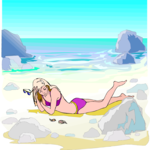 Sunbathing 30 Clip Art