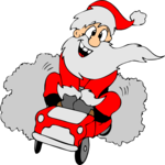 Santa in Car Clip Art