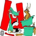 Santa Hanging Wallpaper Clip Art