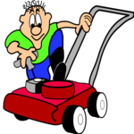 Man with Lawnmower 4 Clip Art