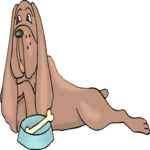 Hound with Bowl Clip Art