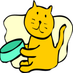 Cat & Bowl 21 Clip Art