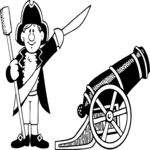 Man with Cannon Clip Art