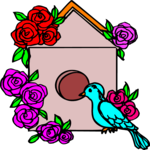 Bird & House Clip Art