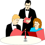 Waiter & Customers 1 Clip Art