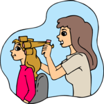 Mother Styling Child's Hair Clip Art