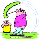 Golfer - Pig Clip Art