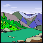 Mountains & Lake 3 Clip Art