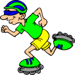 In-Line Skating 35 Clip Art