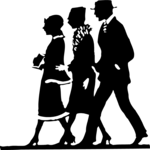 Silhouettes, Trio Walking Clip Art