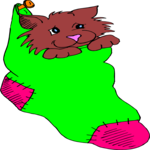 Cat in Stocking 4 Clip Art