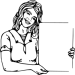 Woman Holding Sign Clip Art