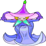 Elf with Veil Clip Art