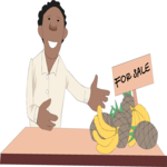Grocer with Produce Clip Art