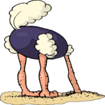 Ostrich - Head in Sand 5 Clip Art
