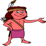 Boy Playing Indian Clip Art