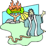 Moses & Burning Bush 2 Clip Art