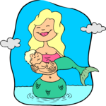 Mermaid & Baby Clip Art