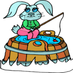 Rabbit Fishing in Barrel Clip Art