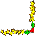 Holly & Star Corner 3 Clip Art